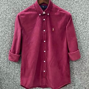 Cord Shirt - Burgundy/Maroon