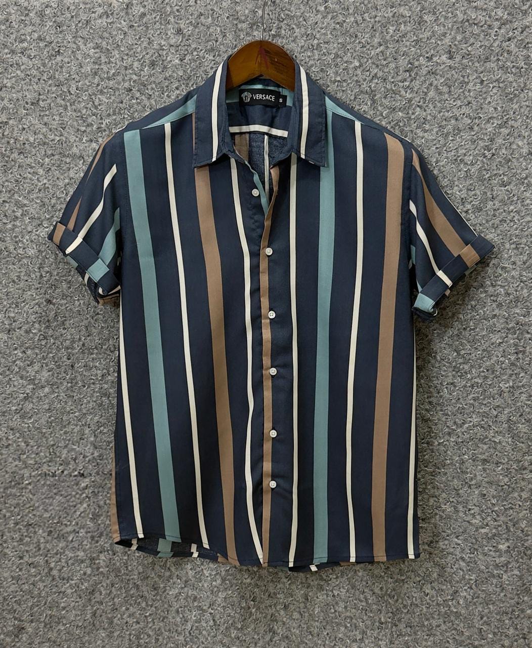 Cuban - Navy Brown Stripe