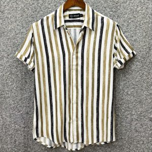 HAWAI SHIRT - OLIVE AND BLACK STRIPE